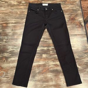 Free People black denim crop pants